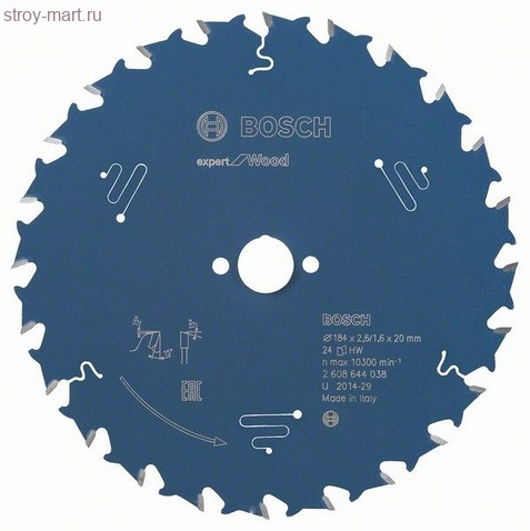 Цирк диск Expert for Wood 184x20x2.6/1.6x24T - 2608644038 Цирк диск Expert for Wood 184x20x2.6/1.6x24T - 2608644038