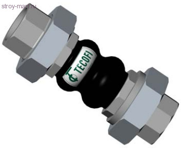 Компенсатор резиновый муфтовый TECOFI - DI 7140 Ру10 Ду15