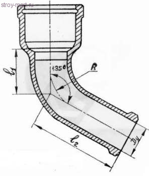 Отвод чугун канализационн Ду 150х135° б/нап ГОСТ 6942-98 - 027-1843 Отвод чугун канализационн Ду 150х135° б/нап ГОСТ 6942-98 - 027-1843