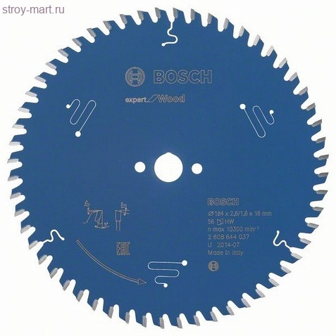 Цирк диск Expert for Wood 184x16x2.6/1.6x56T - 2608644037