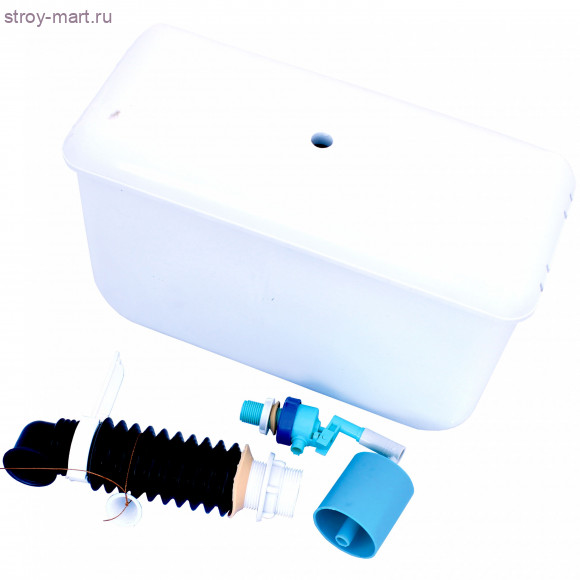 Бачок пластик белый в комплекте с полочкой - 4606034068656 Бачок пластик белый в комплекте с полочкой - 4606034068656