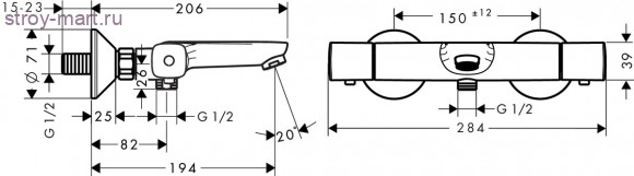 Термостат для ванны Ecostat Universal, ВМ Ecostat 13123000 Термостат для ванны Ecostat Universal, ВМ Ecostat 13123000