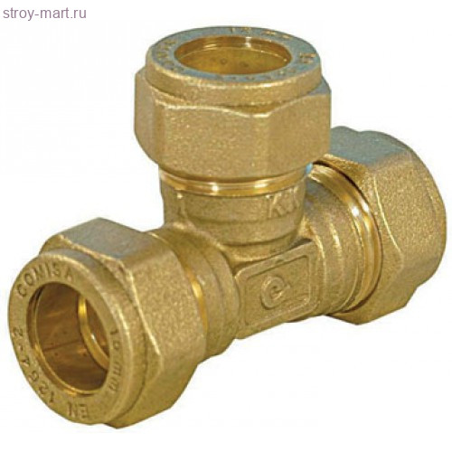 Тройник медь перех Дн18х22х18 - 027-0810