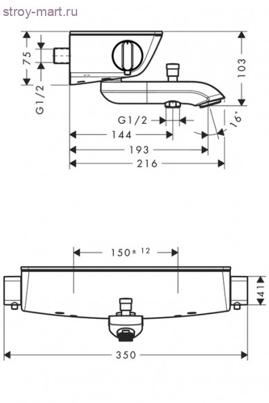 Термостат для ванны Ecostat Select, ВМ, ?' Ecostat Select 13141400 Термостат для ванны Ecostat Select, ВМ, ?' Ecostat Select 13141400