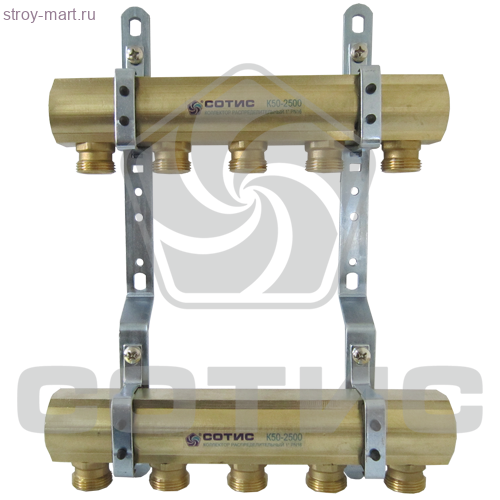 Коллекторные группы латунные серия СОТИС КГ01-50-2500 - КГ01-50-2504-20НР Коллекторные группы латунные серия СОТИС КГ01-50-2500 - КГ01-50-2504-20НР