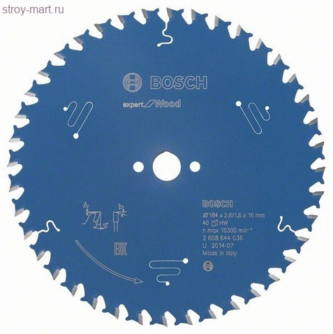 Цирк диск Expert for Wood 184x16x2.6/1.6x40T - 2608644036 Цирк диск Expert for Wood 184x16x2.6/1.6x40T - 2608644036