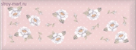 Веджвуд Плитка настенная Цветы розовый грань 15032 N 15х40 Веджвуд Плитка настенная Цветы розовый грань 15032 N 15х40