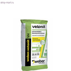 Шпатлёвка Weber.Vetonit VH (Белая), 25 кг (48 шт./под.) Россия - С-000088731 Шпатлёвка Weber.Vetonit VH (Белая), 25 кг (48 шт./под.) Россия - С-000088731