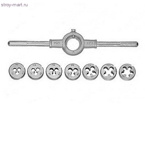 Набор плашек, Сибртех, М3-М12, 8 предметов / 77309 - С-000106902 Набор плашек, Сибртех, М3-М12, 8 предметов / 77309 - С-000106902