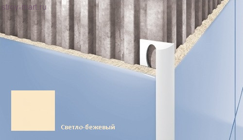 Профиль для плитки CEZAR внешний 9мм светло-бежевый Профиль для плитки CEZAR внешний 9мм светло-бежевый