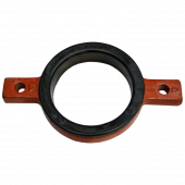 Скоба чугун опорн Дн 100 б/растр с гальванизир резиной SML - 027-3587 Скоба чугун опорн Дн 100 б/растр с гальванизир резиной SML - 027-3587