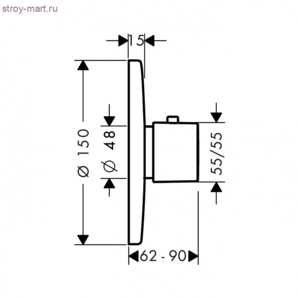 Термостат Ecostat E Highflow, СМ Metris 31571000 Термостат Ecostat E Highflow, СМ Metris 31571000