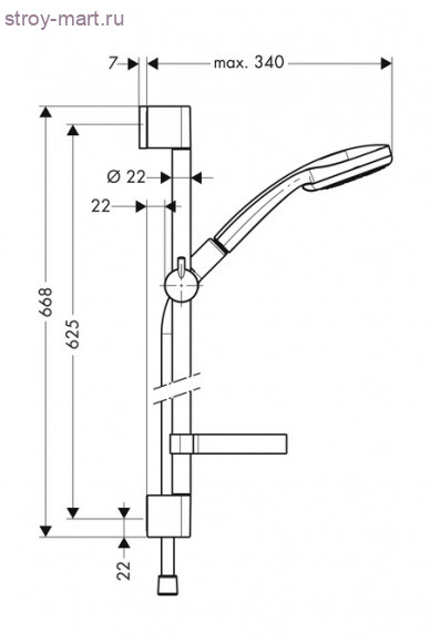 Душевой набор Croma 100 Multi/Unica’C 0,65 м, ?’ Croma 100 27775000