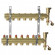 Коллектор латунь распределительный 1x3/4-7 в комплекте с 2мя воздухоотв. и кроншт FHF-set Danfoss 088U0707