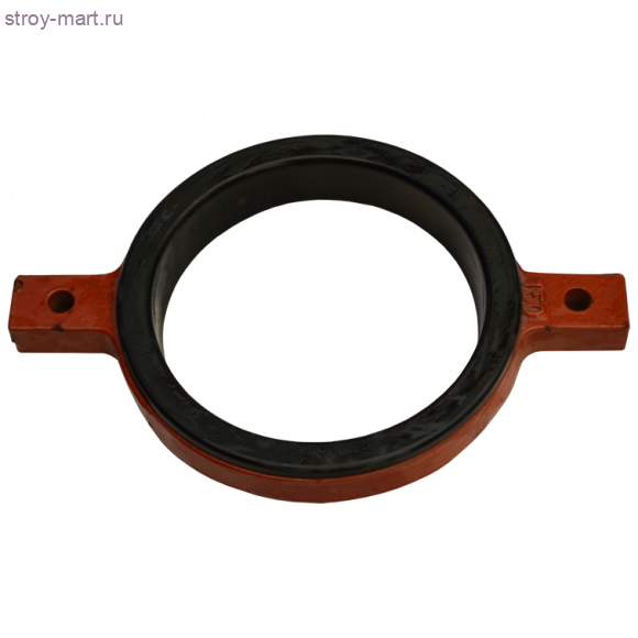 Скоба чугун опорн Дн 150 б/растр с гальванизир резиной SML - 027-3588 Скоба чугун опорн Дн 150 б/растр с гальванизир резиной SML - 027-3588