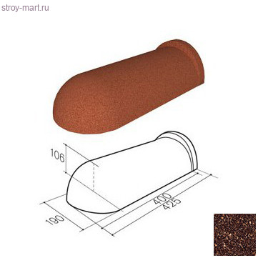 Конек полукруглый 190 Gerard (Bark 687), L полезная=405мм - С-000115565 Конек полукруглый 190 Gerard (Bark 687), L полезная=405мм - С-000115565