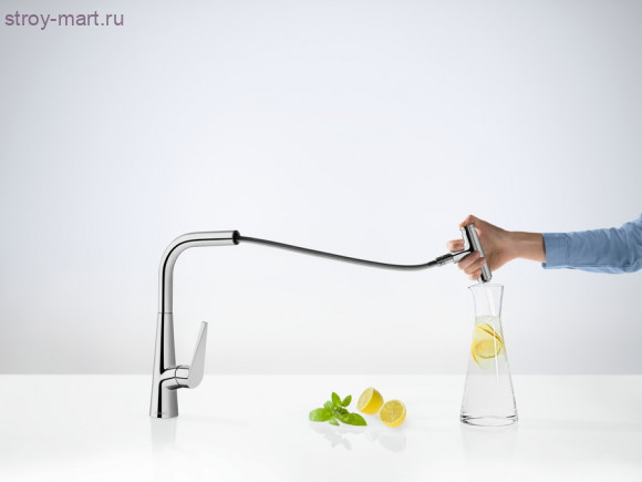 Смеситель для кухни однорычажный 300, с выдвижным изливом Talis Select S 72821800 Смеситель для кухни однорычажный 300, с выдвижным изливом Talis Select S 72821800