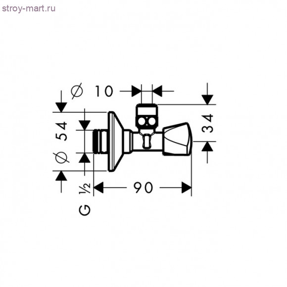 Вентиль угловой E, 1/2’  13902000