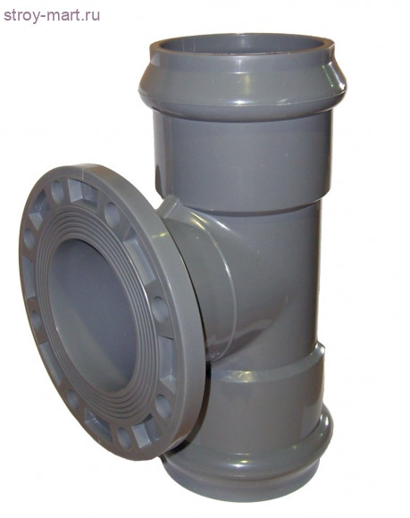 Тройник с ПВХ фланцем - напорный прямой НПВХ Дн225x100