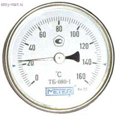 Термометр биметаллический Дк80 L=100мм 160C ТБ80 Метер - 011-0159