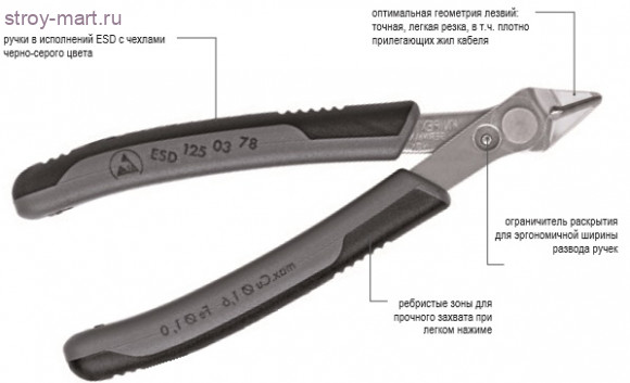 Кусачки для электроники прецизионные 78 81 125 - KN-7881125