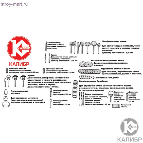 Набор д/гравера "Калибр" (100 предметов) Набор д/гравера "Калибр" (100 предметов)