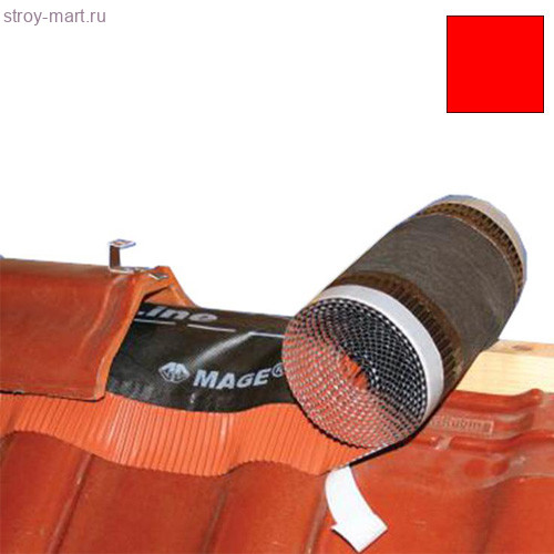 Аэроэлемент конька/хребта Venti-Line 300х5000мм, алюм. красный - С-000115909 Аэроэлемент конька/хребта Venti-Line 300х5000мм, алюм. красный - С-000115909