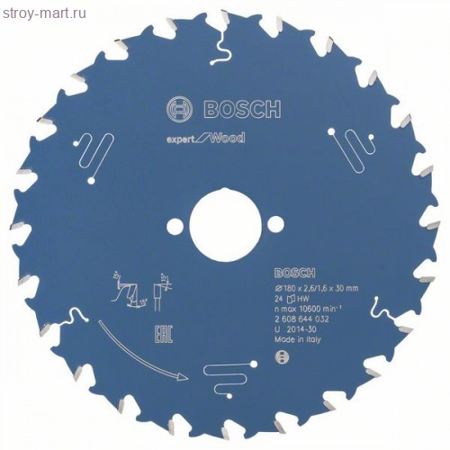 Цирк диск Expert for Wood 180x30x2.6/1.6x24T - 2608644032 Цирк диск Expert for Wood 180x30x2.6/1.6x24T - 2608644032