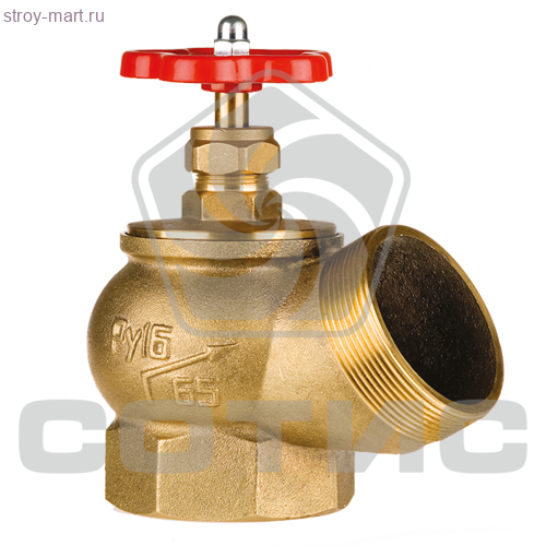 Клапан угловой пожарный латунный  - КПЛ Ду50-2 ц/ц