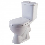 Унитаз-компакт Lyra белый кнопка хром в комплекте Кировская Керамика - 4620008191096