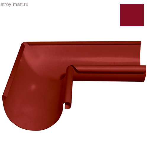 Grand Line, Угол желоба внутренний 90 град., 125 мм, RAL 3005 - С-000043575 Grand Line, Угол желоба внутренний 90 град., 125 мм, RAL 3005 - С-000043575