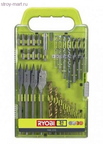 Набор 31шт,сверла д\металла\камня\дерева,биты 25мм,магн держатель - 5132000127(RAK31G) Набор 31шт,сверла д\металла\камня\дерева,биты 25мм,магн держатель - 5132000127(RAK31G)