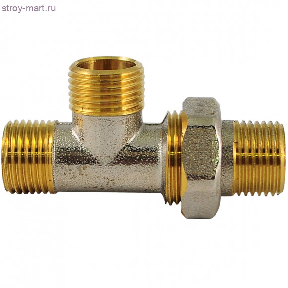 Тройник латунь никель Ду 15 НР/НР/нак. гайка Faro STC 5656 - 4606034006818 Тройник латунь никель Ду 15 НР/НР/нак. гайка Faro STC 5656 - 4606034006818