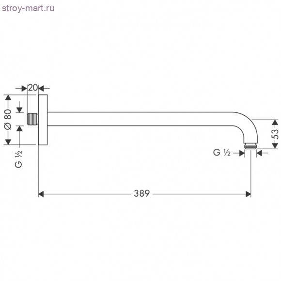 Держатель душа 389 мм, 1/2’  27413000