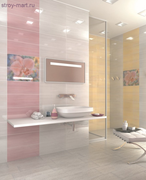 Сатари Плитка настенная розовый 7112 20х50 Сатари Плитка настенная розовый 7112 20х50