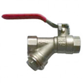 Кран шаровой латунь Ду 15 ВР/ВР рычаг с фильтром КНР - 007-0844