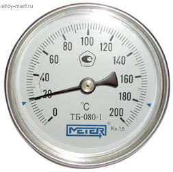 Термометр биметаллический Дк80 L=60мм 200C ТБ80 Метер - 011-0168