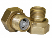 Узел присоединительный с обратным клапаном для водосчетчика латунный - Ду15 L=47 Узел присоединительный с обратным клапаном для водосчетчика латунный - Ду15 L=47