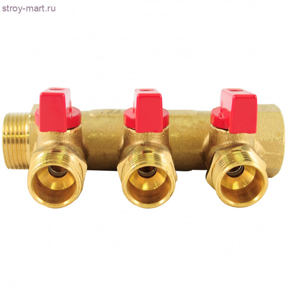 Коллектор латунь синий Ду 3/4х1/2 НР с шаровыми кранами на 2 выхода Faro STC 5766 - 4606034008591 Коллектор латунь синий Ду 3/4х1/2 НР с шаровыми кранами на 2 выхода Faro STC 5766 - 4606034008591