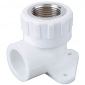 Угольник PP-R комбинированн белый Дн 25x3/4 ВР с креплением РосТурПласт 15107 - 027-9632