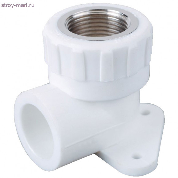 Угольник PP-R комбинированн белый Дн 25x3/4 ВР с креплением РосТурПласт 15107 - 027-9632