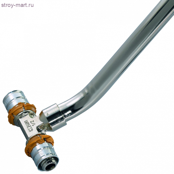 Тройник МП для подкл труб к радиатору латунь MLC Дн 20 пресс L=350мм Uponor 1015653 - 027-6876