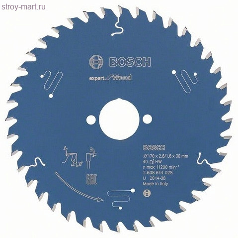 Цирк диск Expert for Wood 170x30x2.6/1.6x40T - 2608644028 Цирк диск Expert for Wood 170x30x2.6/1.6x40T - 2608644028