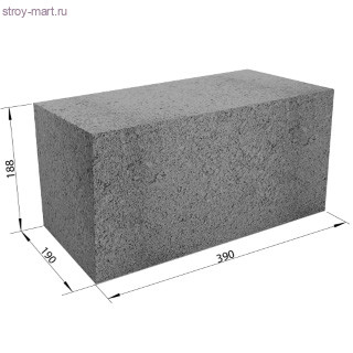 Полнотелый бетонный блок Rosser 390х190х188 мм (СКЦ-1ПЛП) - С-000056950 Полнотелый бетонный блок Rosser 390х190х188 мм (СКЦ-1ПЛП) - С-000056950