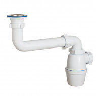 Сифон бутылочный для умыв/мойки с выпуском нерж/сетка 1 1/2х40 со смещённым сливом Орио К-4003