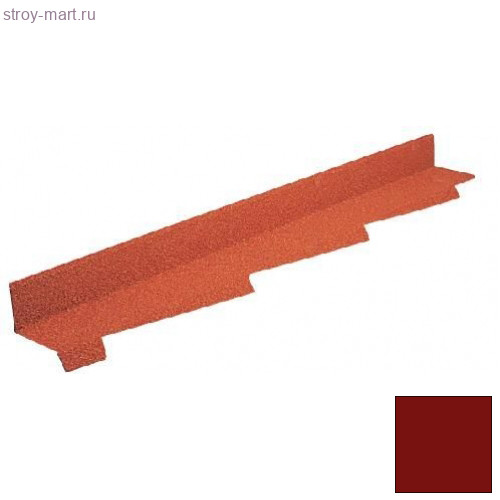 Планка примыкания левая Decra Classic L=1250 (1110*) мм Античный красный - С-000112789 Планка примыкания левая Decra Classic L=1250 (1110*) мм Античный красный - С-000112789