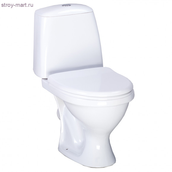 Унитаз-компакт Соната-Люкс белый воронкообразный косой выпуск в комплекте Santeri - 4606034157107