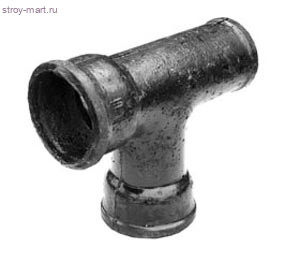 Тройник прямой канализационный чугунный - Ду150x150 Тройник прямой канализационный чугунный - Ду150x150