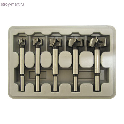 Фрезы по дереву «FIT» (сверла Форстнера), усиленная сталь, 5 шт. (15,20,25,30,35мм) / 36552 - С-000115088