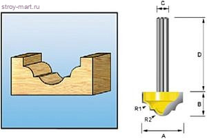 Фреза профильная,хв-8мм,ф13мм,R2,38\9.5мм - D-11069